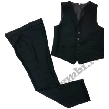 Melns svētku kostīms zēniem bikses + veste Classic