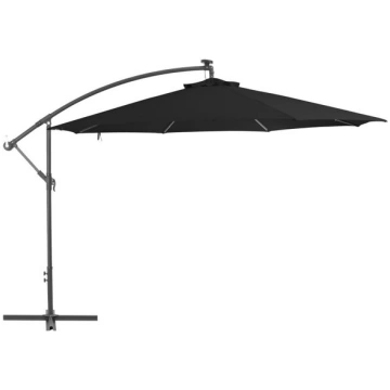 vidaXL saulessargs ar alumīnija kātu, 350 cm, meln