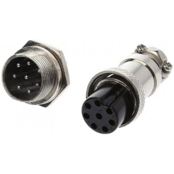 GX16 8-pin screw industrial connector - plug with 