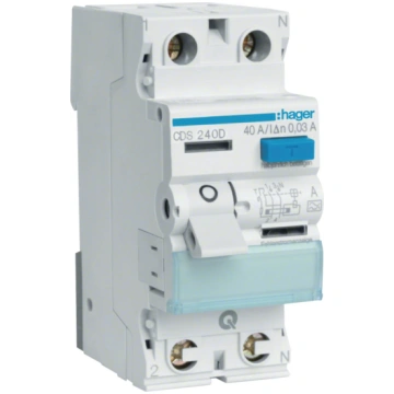 Hager CDS240D RCCB 2P 40A 30mA Type A SmartEG