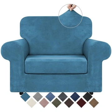 WEERRW Samt-Stretch-Schonbezug für Stuhl- und Sofa