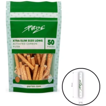 Aktivētās ogles filtri Purize Xtra Slim Spy Long