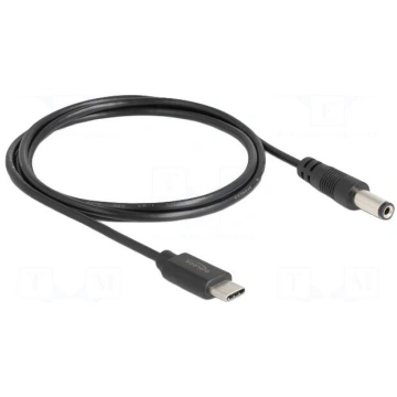 Cable | USB C plug,DC 5,5/2,1 plug | straight | bl