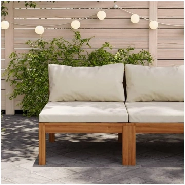 Homgoday Modular Center Sofa with Cream Acacia Woo
