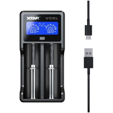 XTAR VC2L akumulatoru lādētājs USB C Upgrated 1865