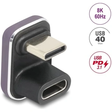 Delock USB-C™ Adapter 180° angled 40 Gbps PD 3.1 2