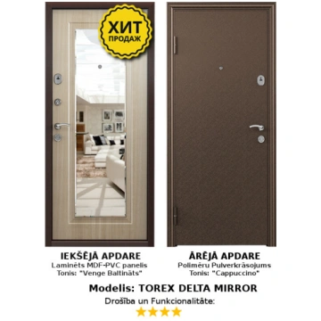 Metāla Durvis (ārdurvis) Torex Delta Mirror ar spo