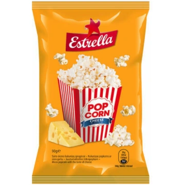 Popkorns ar siera garšu 90g, Estrella