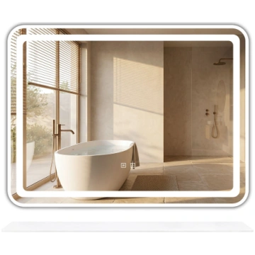 Rea Sanitary Lustro ścienne LED z półką 80x60cm L-