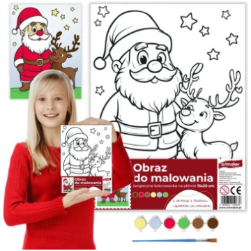 Gleznošana Ziemassvētku krāsojamās grāmatas uz aud