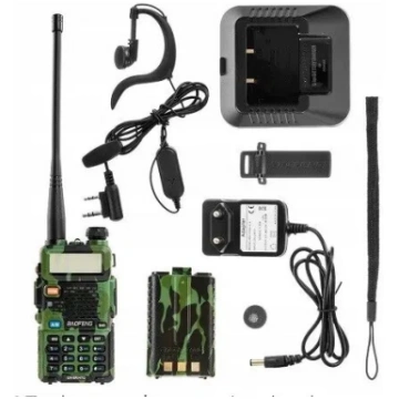 Rokas divvirzienu radio Baofeng UV-5R 5W HT Camo —