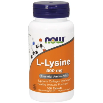 NOW Foods L-lizīns, 500 mg - 100 tabletes