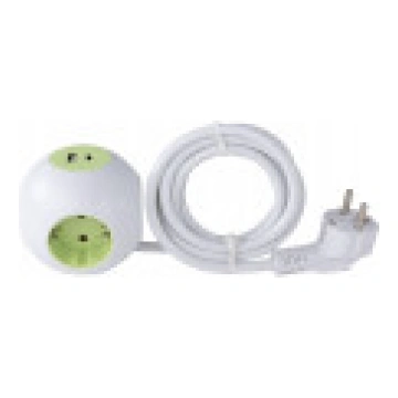 REV PowerGlobe Steckdosenwürfel 4 fach USB weiß-gr