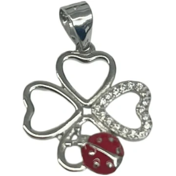 Sterling Silver Necklace with Four-Leaf Clover and