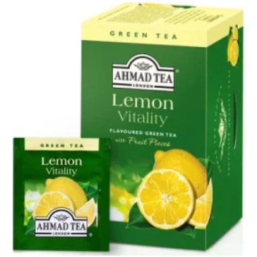Tēja AHMAD Green Lemon, 20 tējas maisiņi folija ie