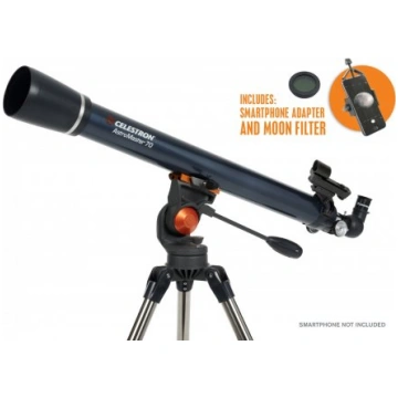 Celestron AstroMaster 70AZ R teleskops ar telefona