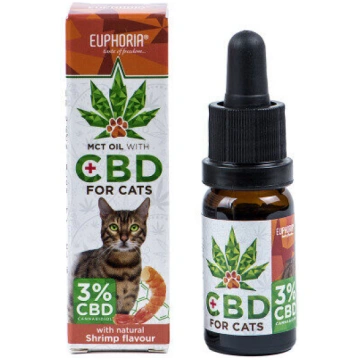 CBD eļļa kaķiem 3%, 10ml ar garneļu garšu, EUPHORI