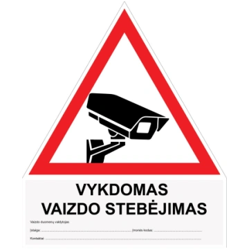 Uzlīmju videonovērošana, balts-sarkans, lietuviešu