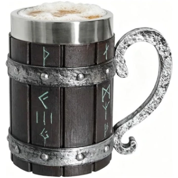 Roku darbs Koka mucas alus krūze, 600 ml Vikingu k