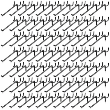 100 gabali Peg Board plauktu āķi melni nerūsējošā 