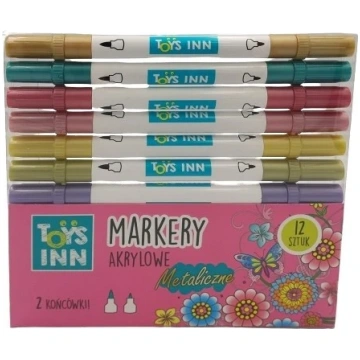 Acrylic metallic markers with two tips 12 pieces S