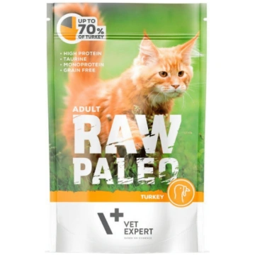 Mitrā kaķu barība Raw Paleo, tītara gaļa, 0.1 kg