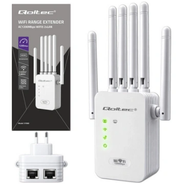 Qoltec WiFi 5 signāla pastiprinātājs | Repeater | 