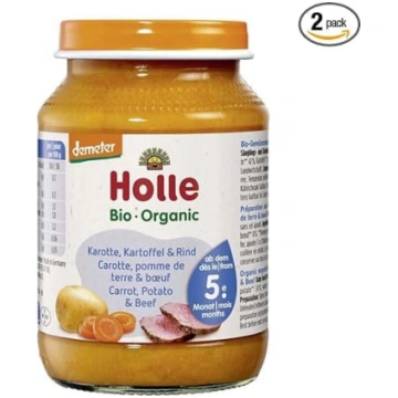 Holle bioloģiskie burkāni, kartupeļi un liellopa g