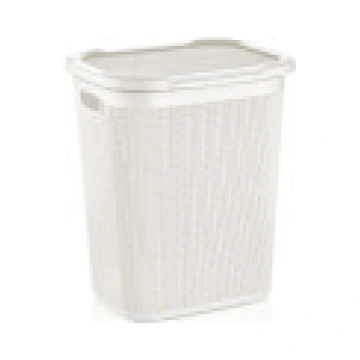 Veļas mazgāšanas grozs 50L adīts M-079 balts [LAUN
