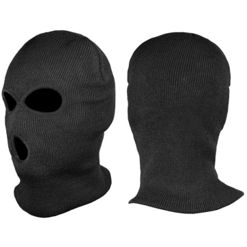 Balaklava ar šalli, Mil-Tec, Fine strick, melna