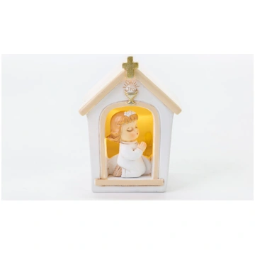BIMBA CHIESA CON LED COMUNIONE H 8 LE STELLE BOMBO