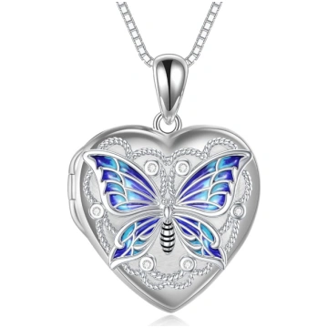 TOUPOP Butterfly Locket Kaklarota sievietēm Sievie