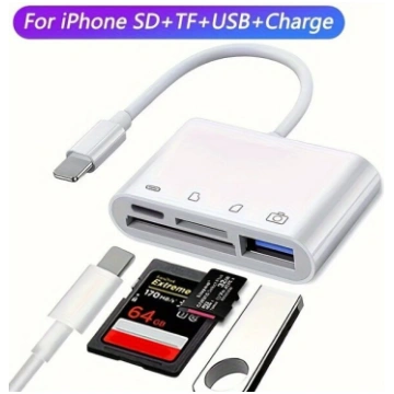 SD karšu lasītājs iPhone iPad divu slotu