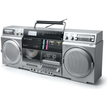 Pārnēsājams Bluetooth radio CD kasešu magnetofons 