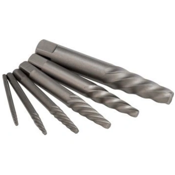 6 piece spiral flute screw extractor set,M2 steel,