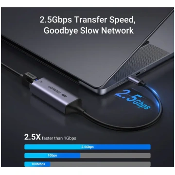 Ugreen CM648 USB-C uz RJ45 2.5G Ethernet adapteris