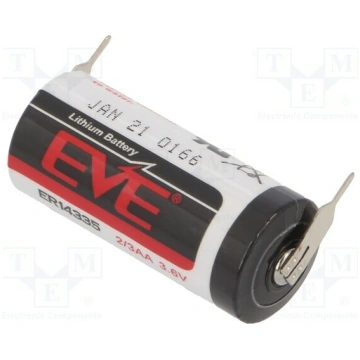 Battery: lithium; 14335,2/3AA; 3.6V; 1650mAh; non-