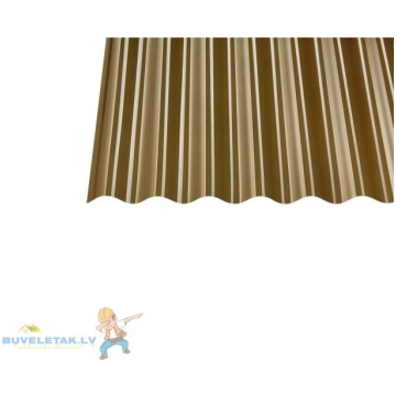 Loksne viļņota PVC 0.8mm*0.95*2.0m bronza 27829