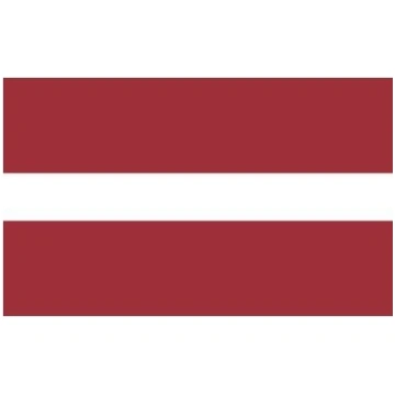 Sietspiedes tehnikā izgatavots Latvijas karogs. Iz