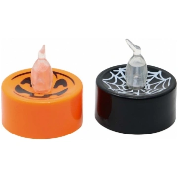 Lietots - LED svece Helovīnam, melna/oranža (4 cm)