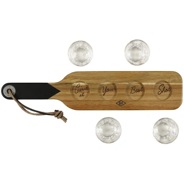 Gentlemen"s Hardware - Serving Paddle & Shot Glass