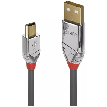 USB kabelis Lindy 2m Type A uz Mini-B Cromo Line