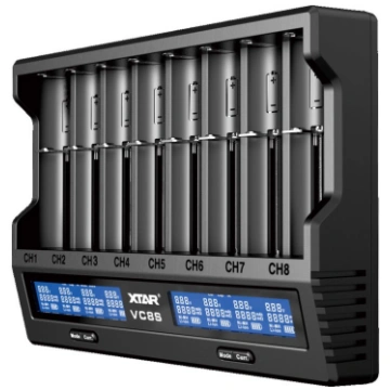 Xtar VC8S Li-ion un NiMH cilindrisks akumulatoru l