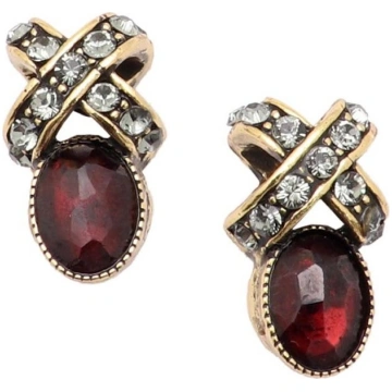Auskari Oval Garnet