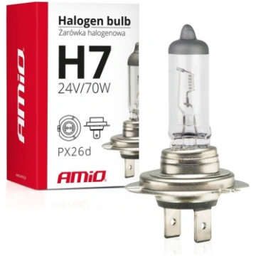 Halogēna auto lampa H7 24V 70W UV filter (E4) Amio