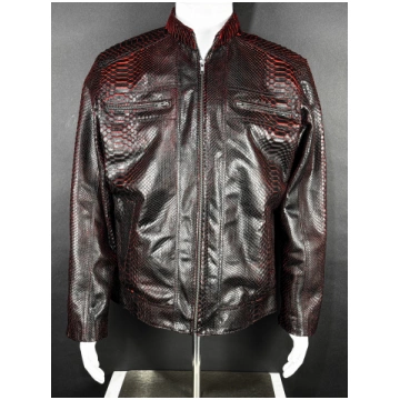 BLACK/RED PYTHON RACER JACKET LuxxeMx