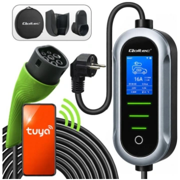 Qoltec Mobile EV Electric Car Charger with 2in1 Ty
