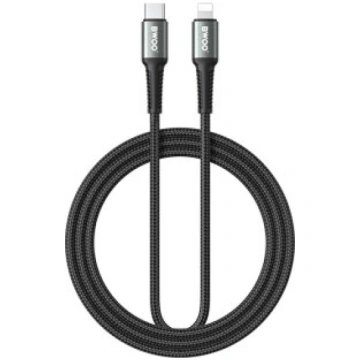 BWOO Braided Cable USB-C - Lightning 2m 30W black 