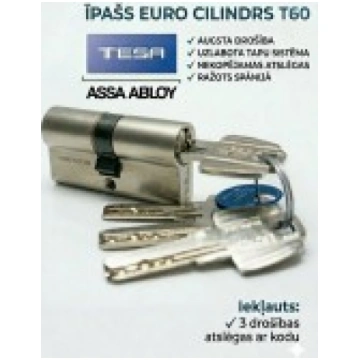 multi cilindrs 35x35 niķelēts ar 5 atslēgām TESA A