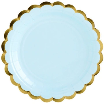 Vienreizlietojamie papīra šķīvji Light Blue 18 cm 
